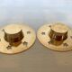 Pair of star candle holders in brass