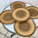 Set of 5 flat plates in Longchamp 60s sandstone painted by hand