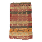 Vintage Turkish Mini Kilim 85x55 cm Wool Small Kelim Runner, shabby Chic