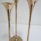 Trio of brass scandinavian candlesticks
