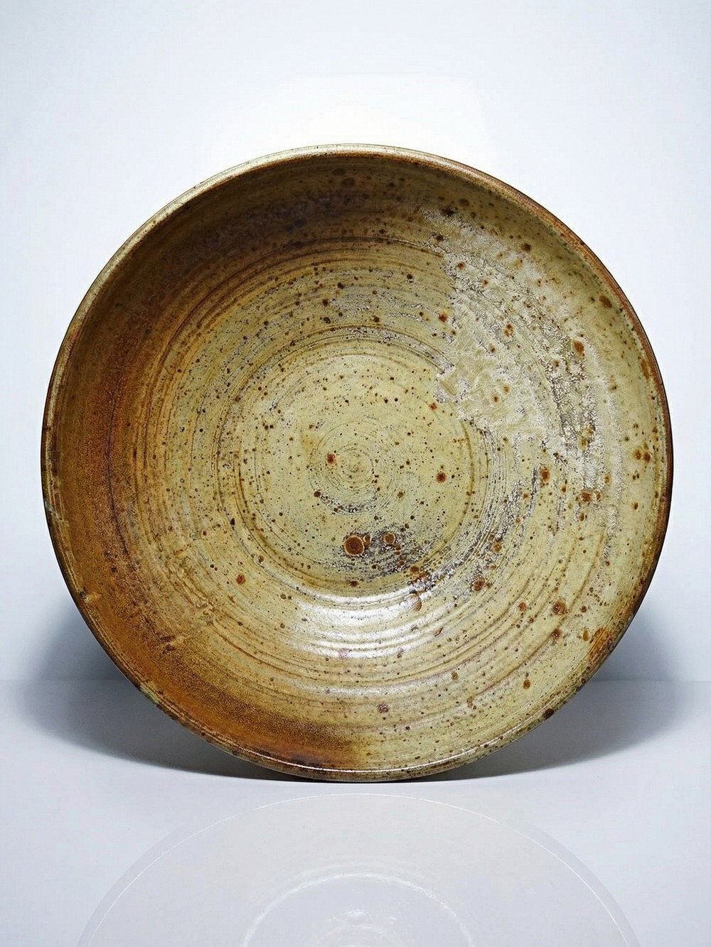 Large vintage stoneware fruit bowl from Puisaye attributed to Jean-Pierre Prudhomme.