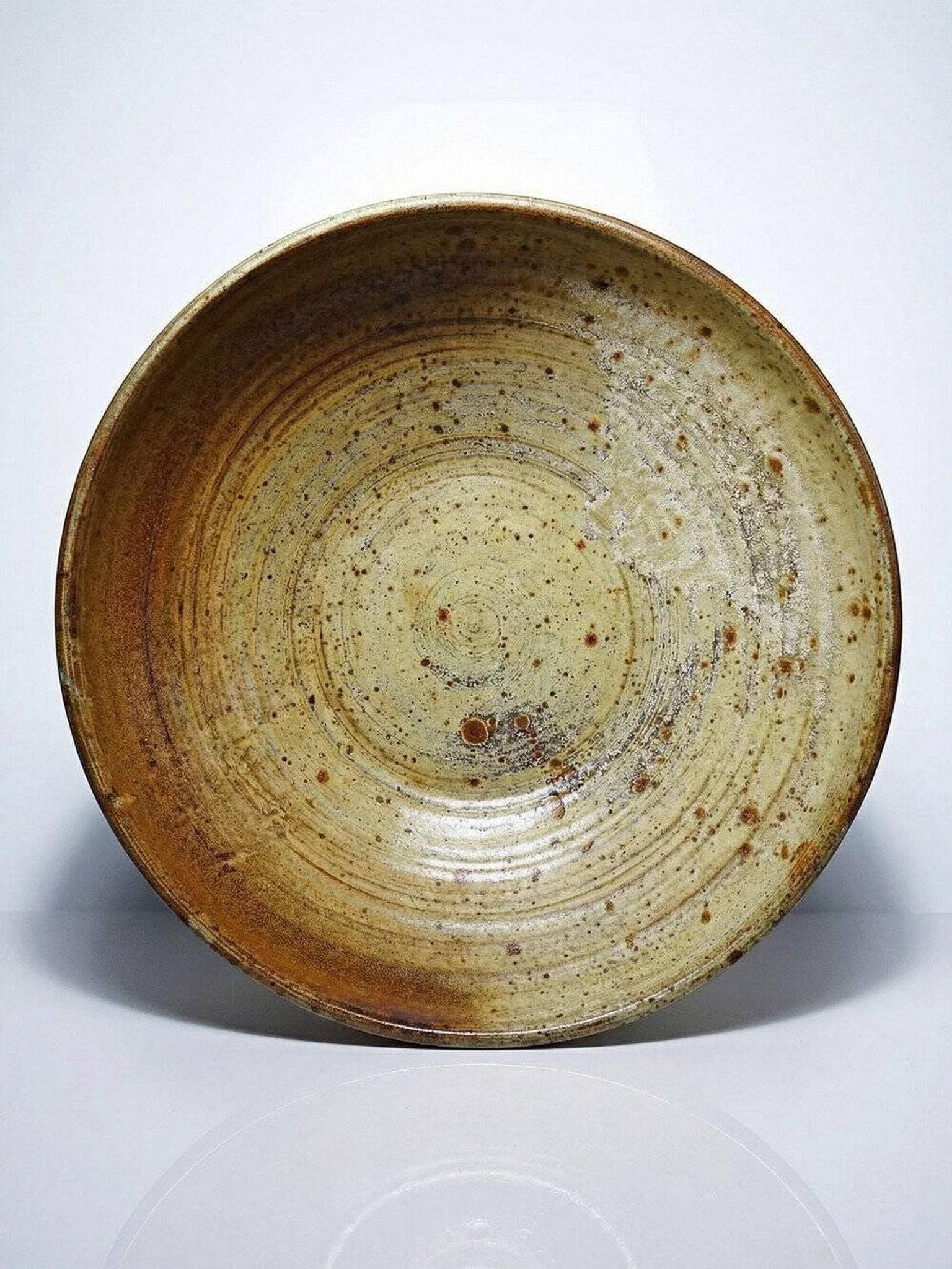 Large vintage stoneware fruit bowl from Puisaye attributed to Jean-Pierre Prudhomme.