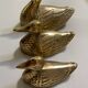 Suite of 3 ducks in golden brass Authentic Vintage 70