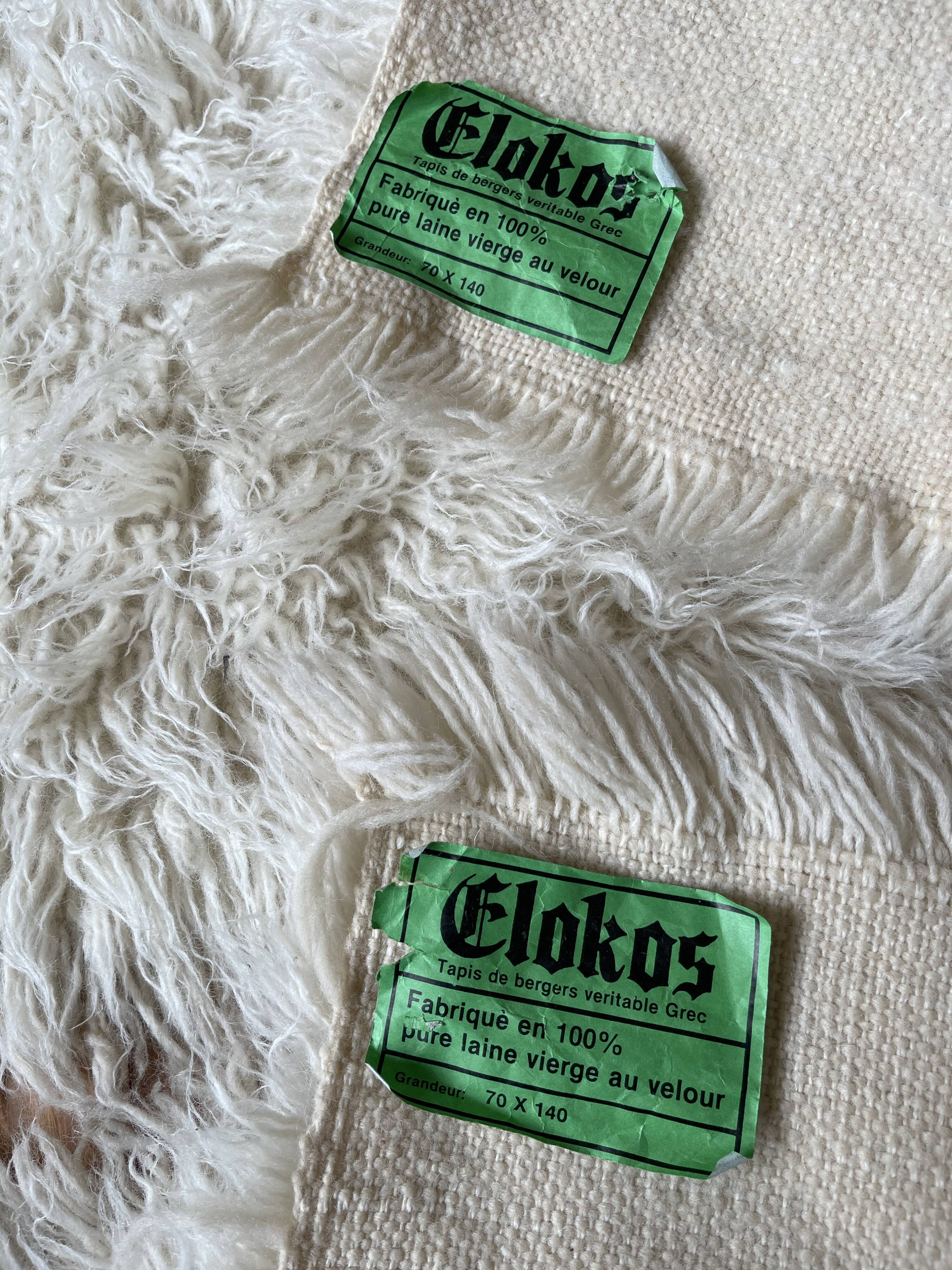 2 vintage flokati carpets