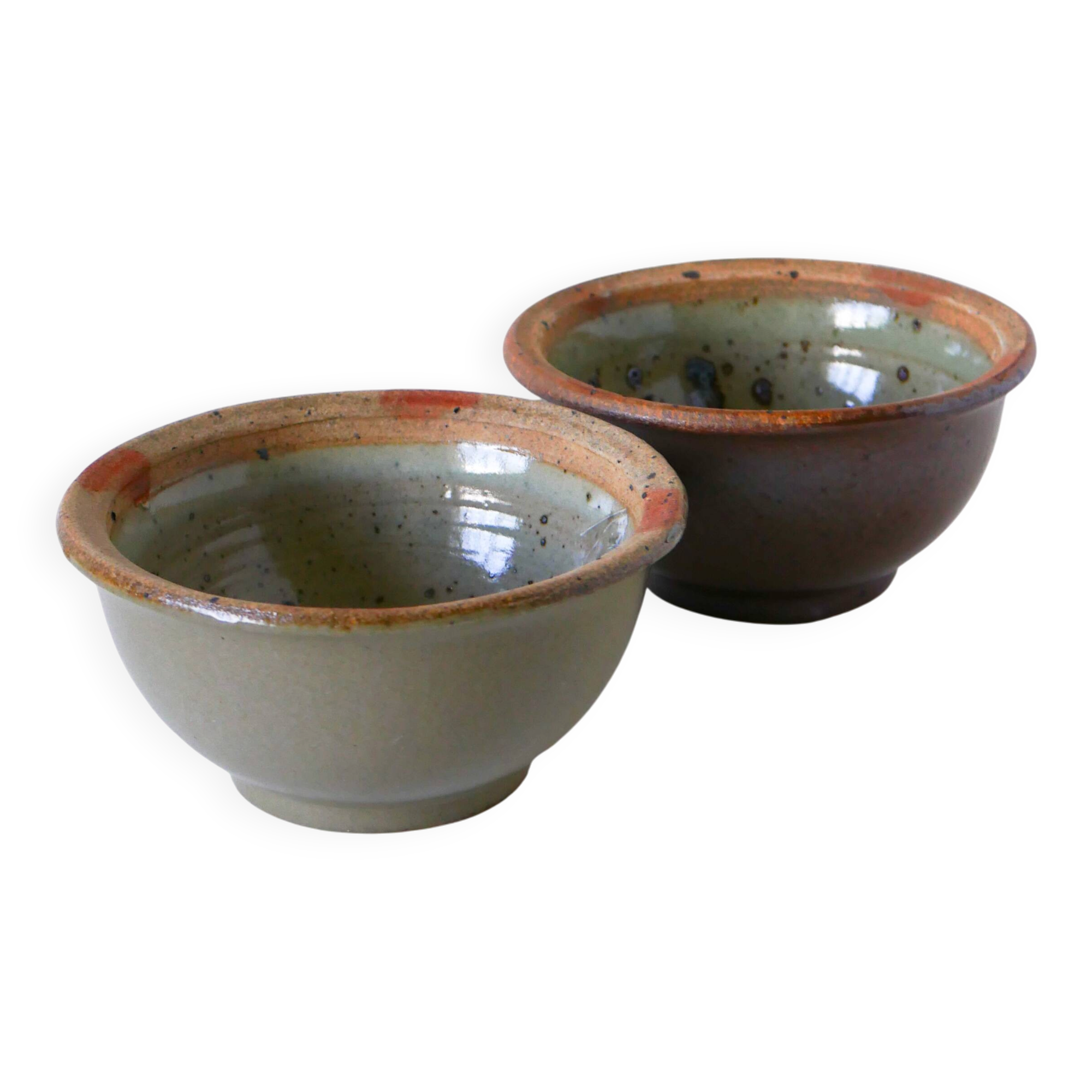Pair of glazed stoneware bowls, 1970