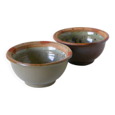 Paire de bols en grès vernissé, 1970