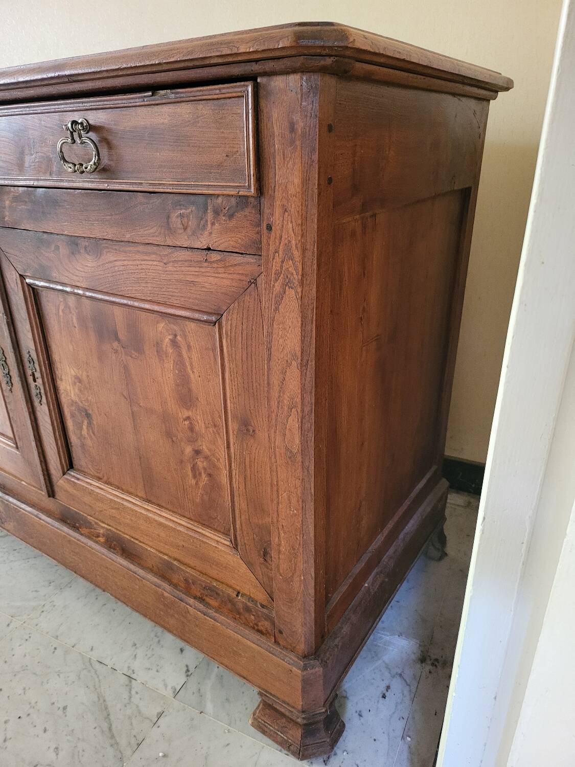 Antique solid wood sideboard – 2 drawers, 2 doors – natural patina
