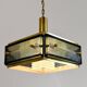 Mid-century Malmö Metallvarufabrik pendant light brass and glass
