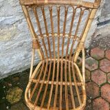 Lot de 10 chaises en rotin vintage