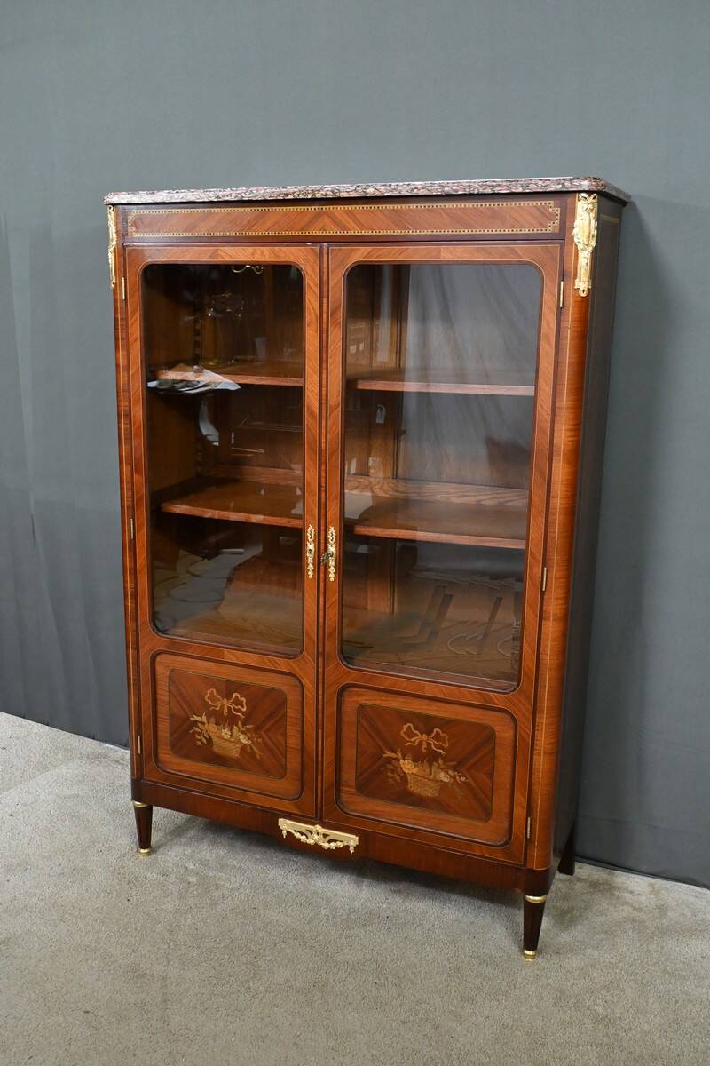 Rosewood and Mahogany Bookcase, Louis XVI Style – Early 20th Century