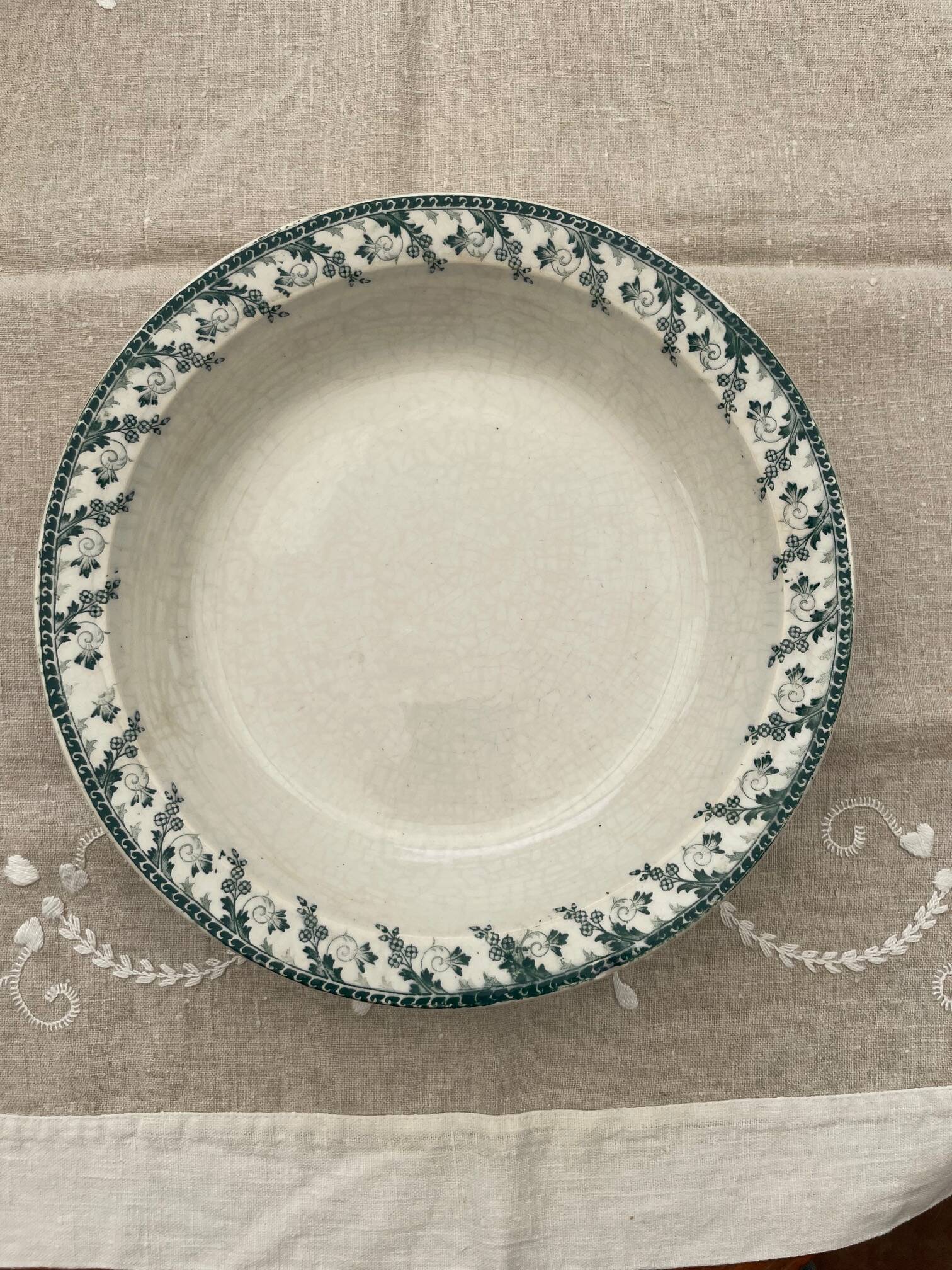 hollow dish in opaque Gien porcelain (iron earth) model Montigny