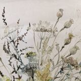 Aquarelle, bouquet de fleurs, Raymonde Carrier
