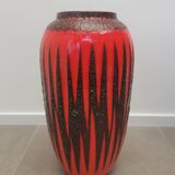 Vintage Scheurich Fat Lava vase | West Germany | Orange Black Zi
