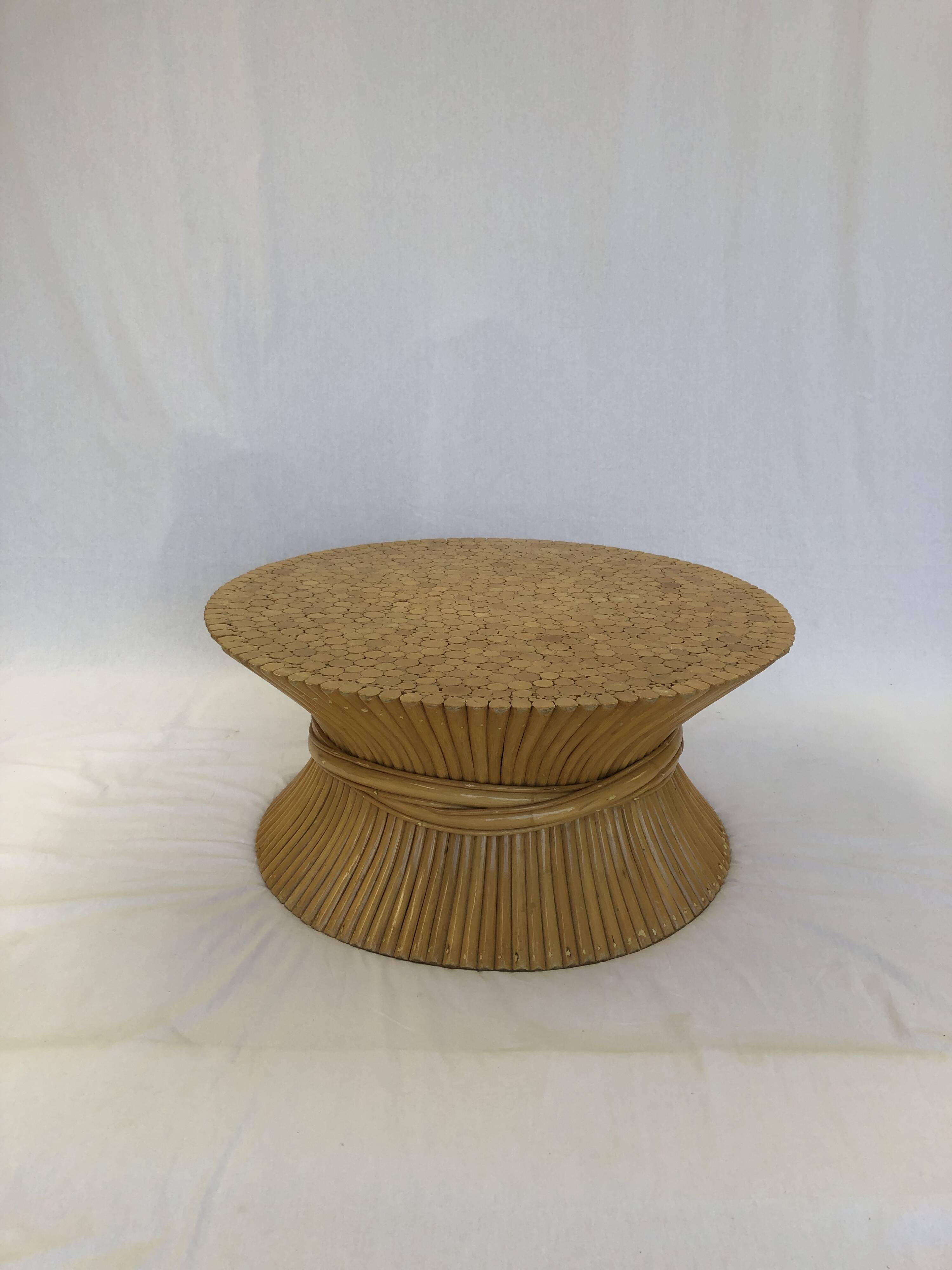 Wheat Sheaf coffee table by McGuire America, 60s/70s