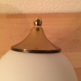 Brass and opal globe wall lamp from the 60s
