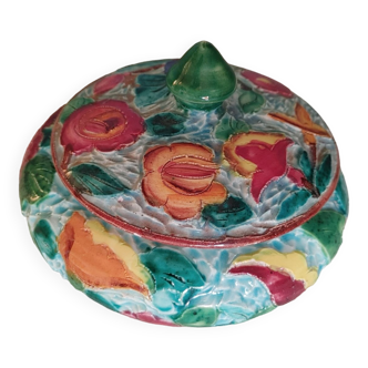 Bonbonnière Vintage  des années 50/60 Décor floral en relief