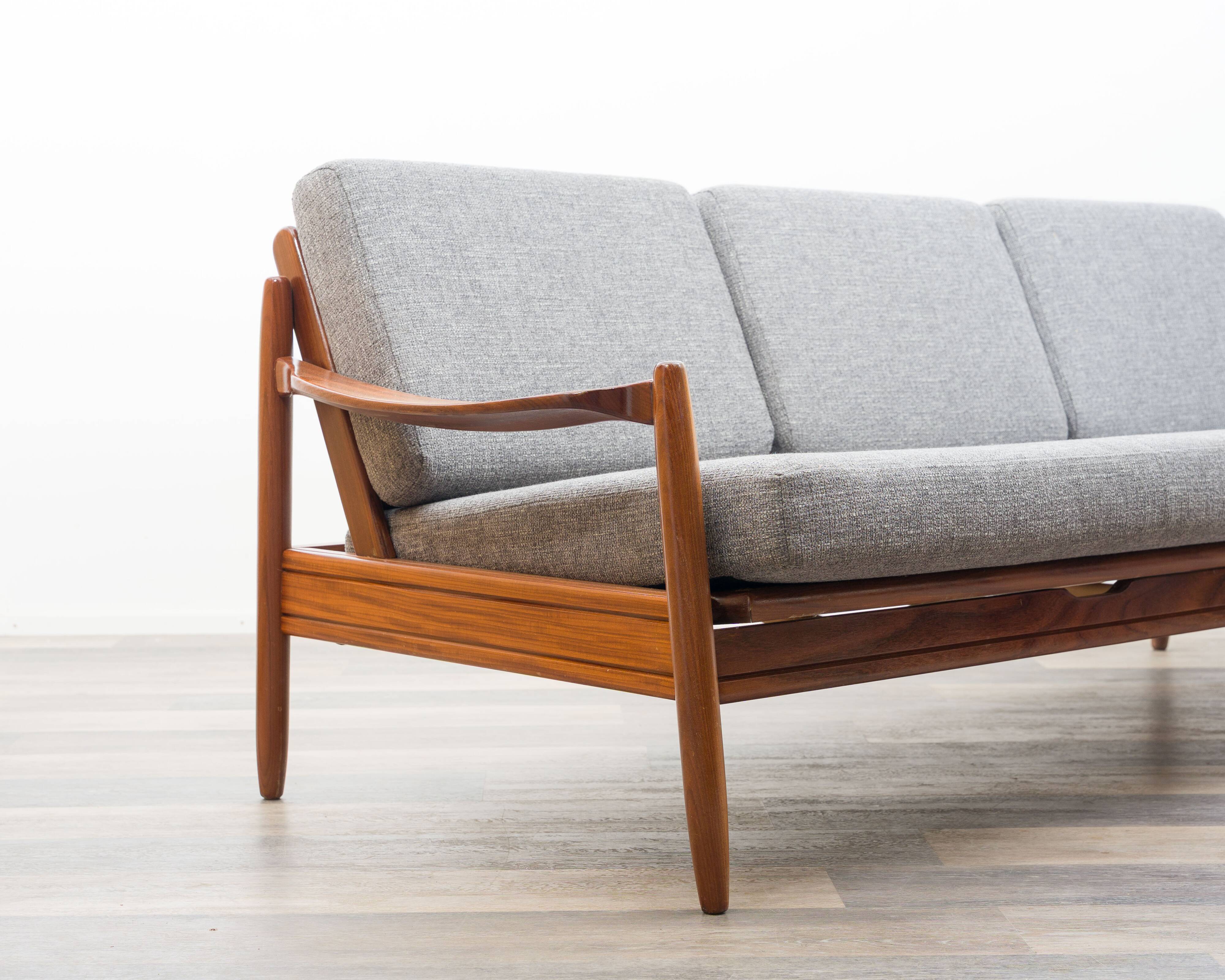 Sofa, teak daybed, reupholstered, 1960s