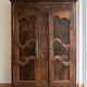 Large antique carved solid wood wardrobe