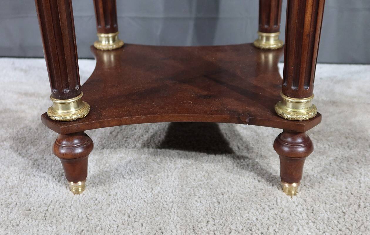 Small Tambour Table in Mahogany, Louis XVI style – Late 19th century