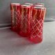 6 red glasses cut in orangeade – mid-twentieth