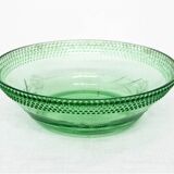 Glass green salad bowl