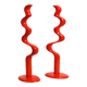 Two large limited abstract metal floor sculptures in red
