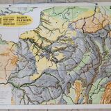 Carte scolaire géographie vintage