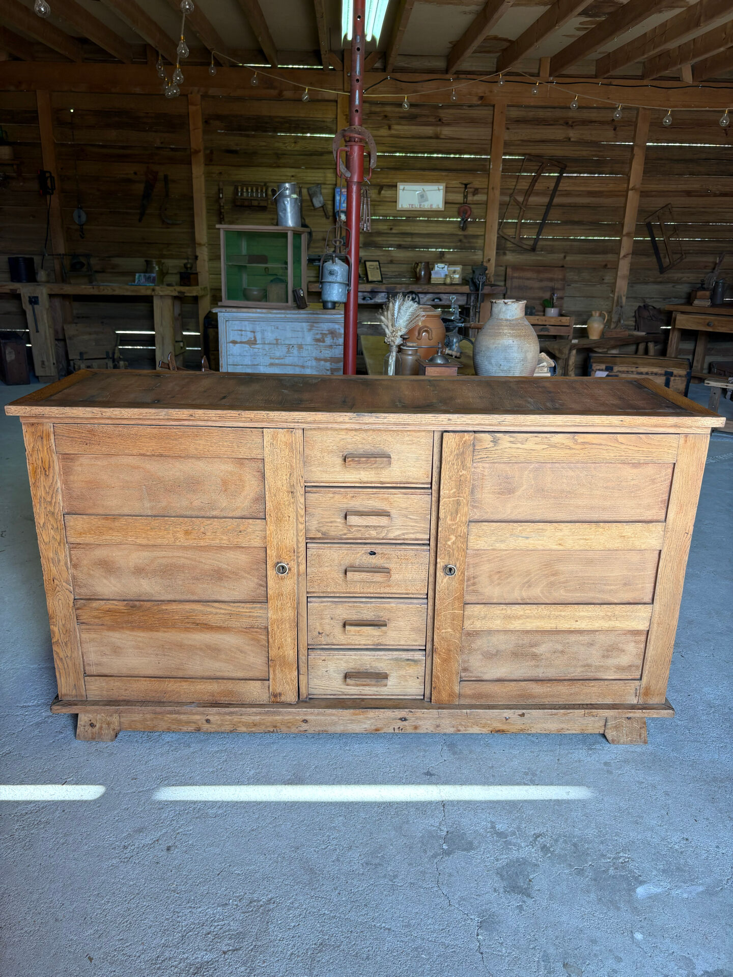 Renovated antique solid wood sideboard