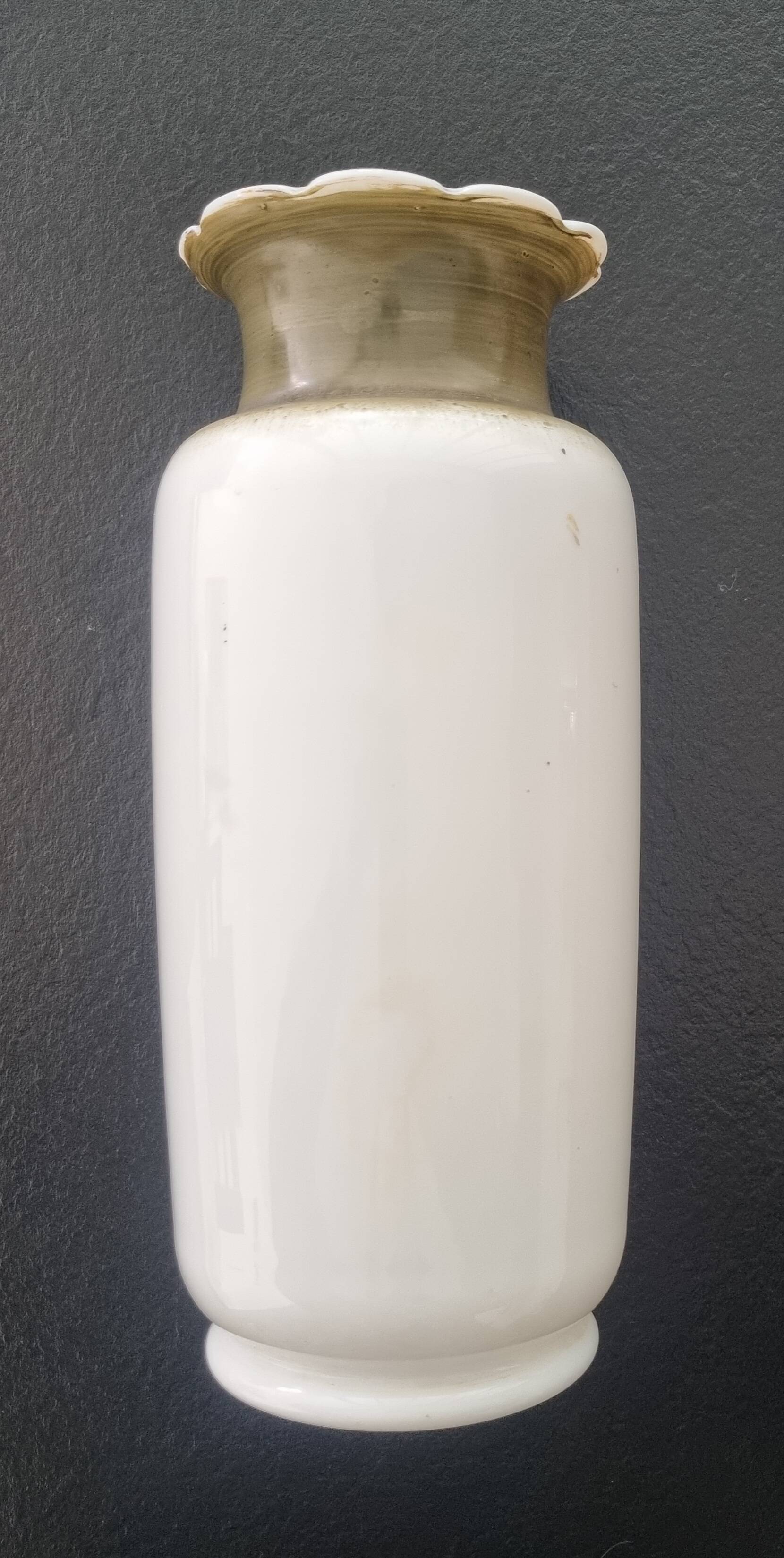 Painted opaline vase, 1900