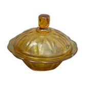 Old ochre yellow glass candy