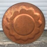 Moroccan copper table on wooden base