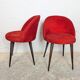 Pair of vintage 1960s cocktail chairs in red velvet.