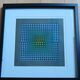 Vasarely Kinetic Painting - "Vega Blue" - 1973 - Framed 40x40