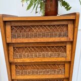 Vintage rattan chest of drawers