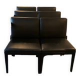 Edouar rambaud black leather chairs