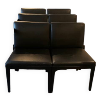 Chaises en cuir noir edouar rambaud