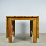 Vintage scandinavian pine drop-leaf dining table, edvin helseth, norway 70s