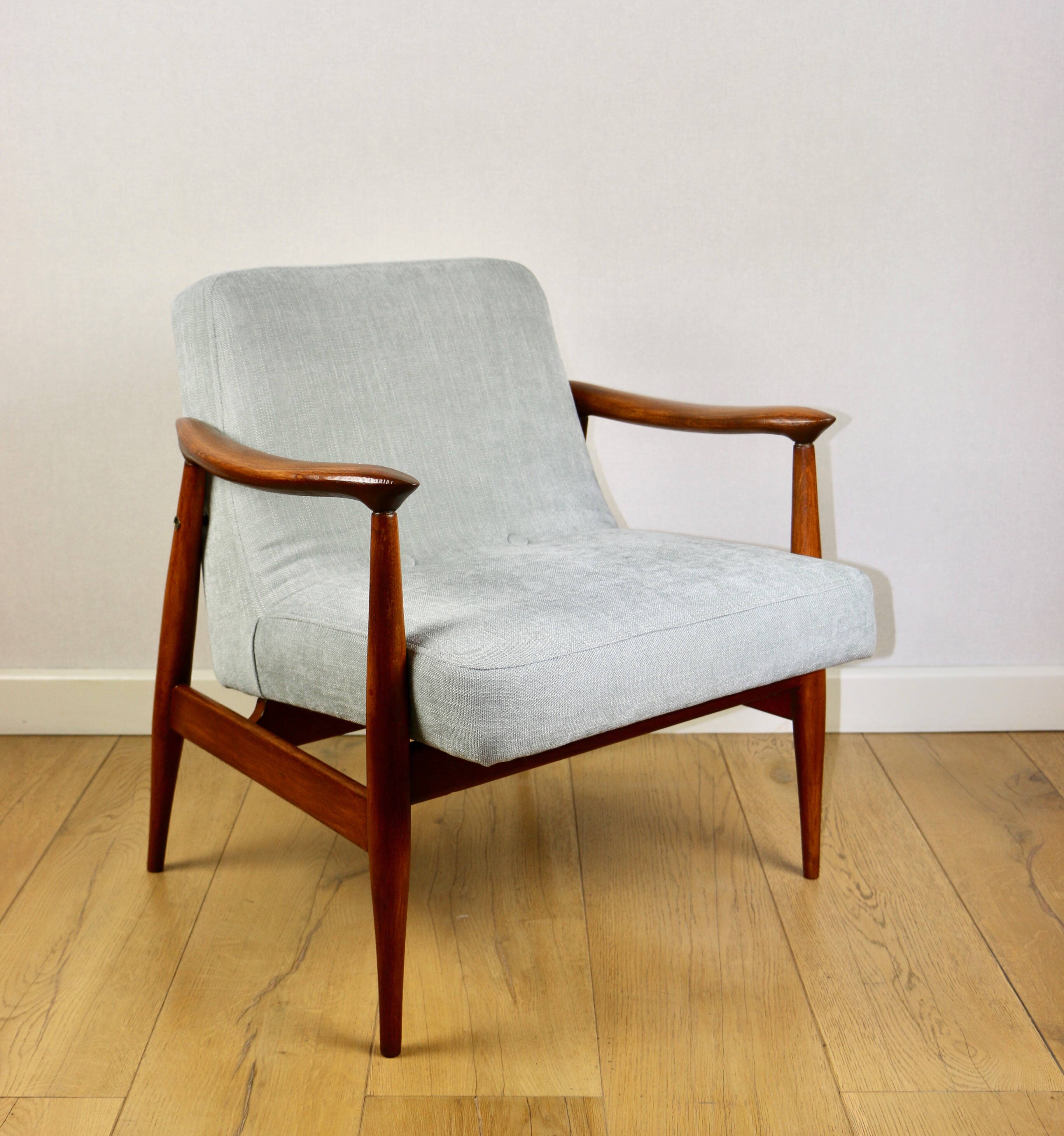 Light Blue GFM63 Lounge Chair by J. Kedziorek, 1970s