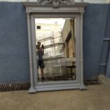 Grey patinated beveled mirror
