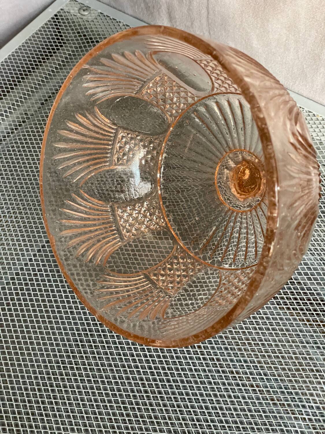 Pink bell, vintage glass, Jeannette