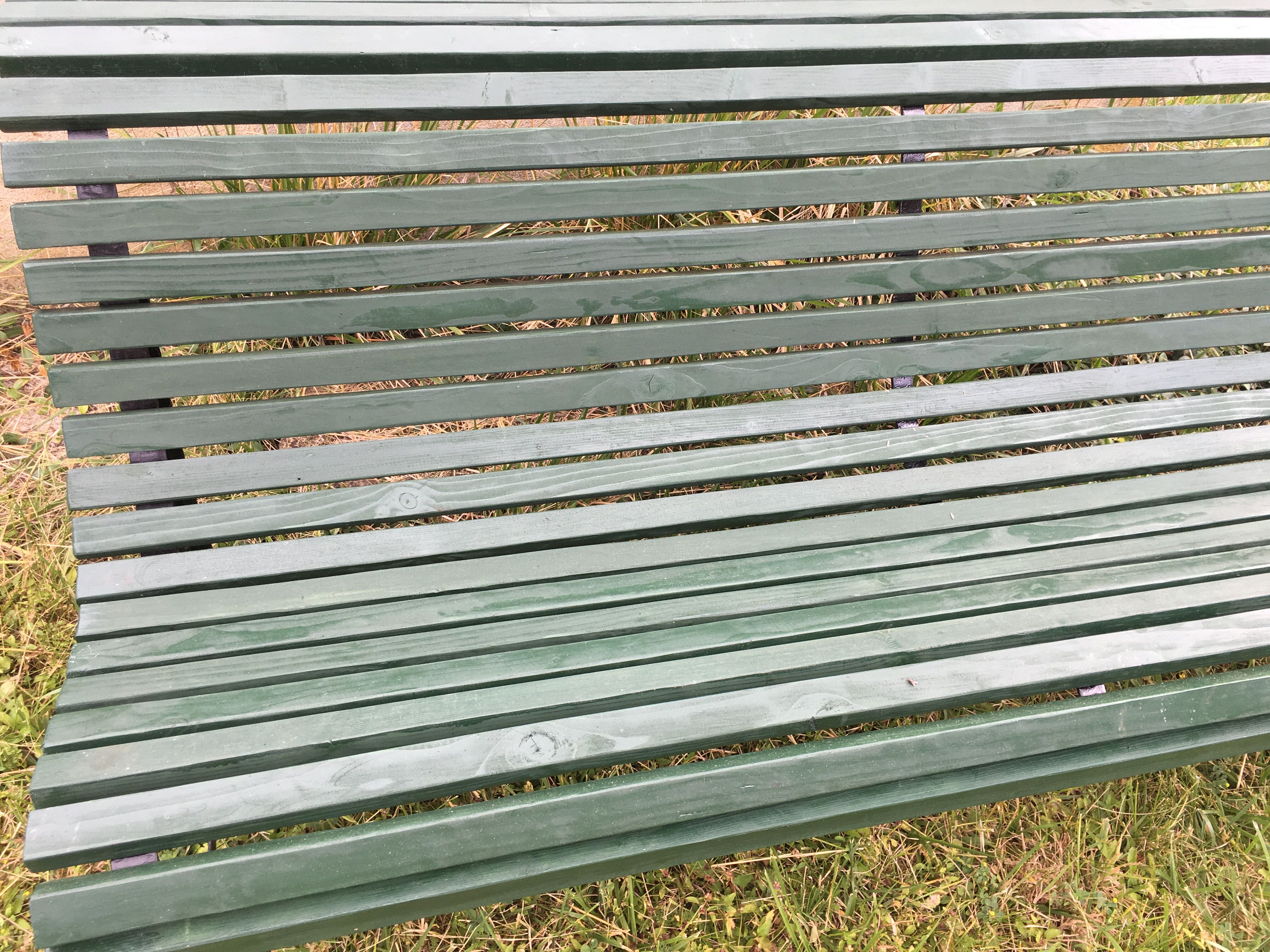 Wood and metal garden bench