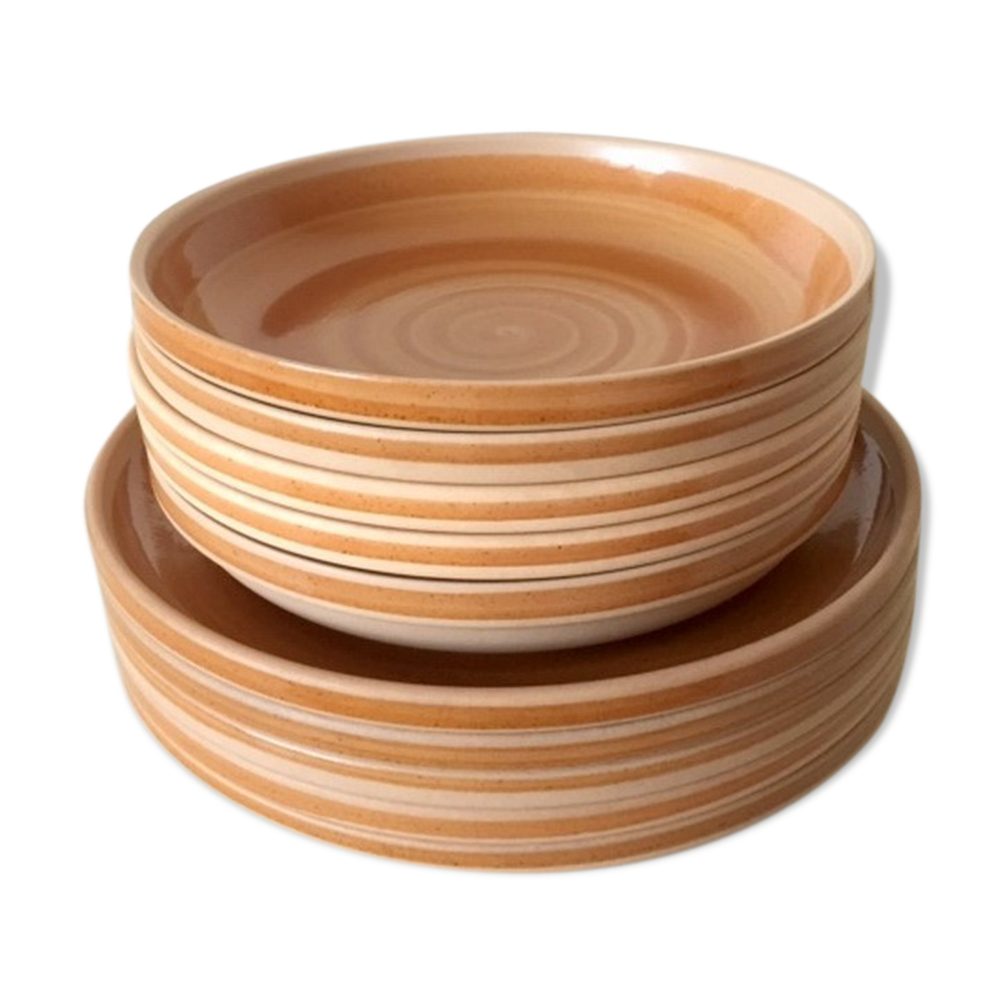 10 Assiettes En Gres De Bourgogne Sarreguemines Vintage Selency