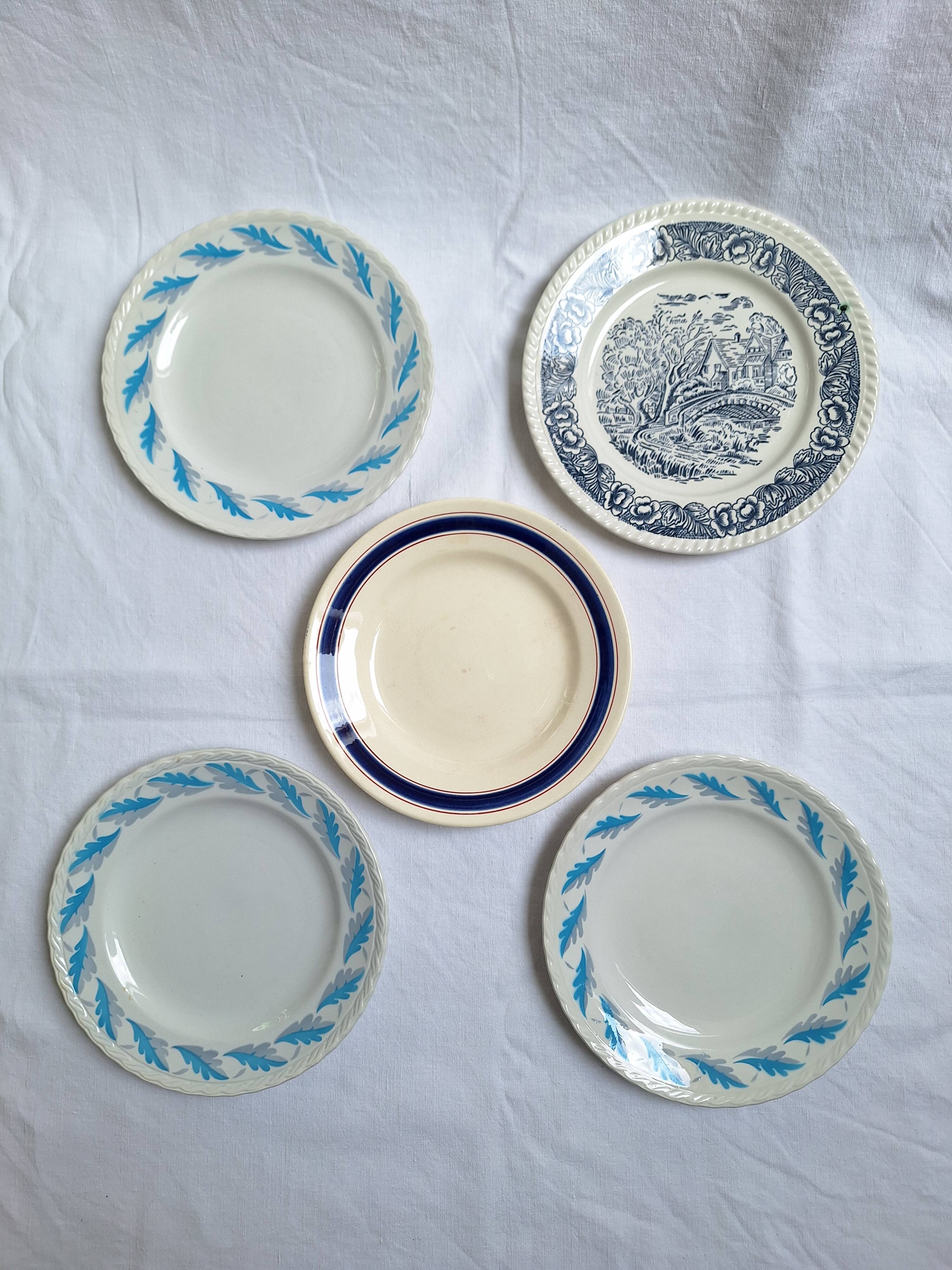 Blue vintage dinner plates