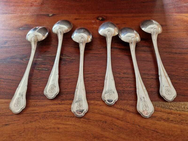 Christofle - Set of 6 Spatours model table spoons in silver-plated metal