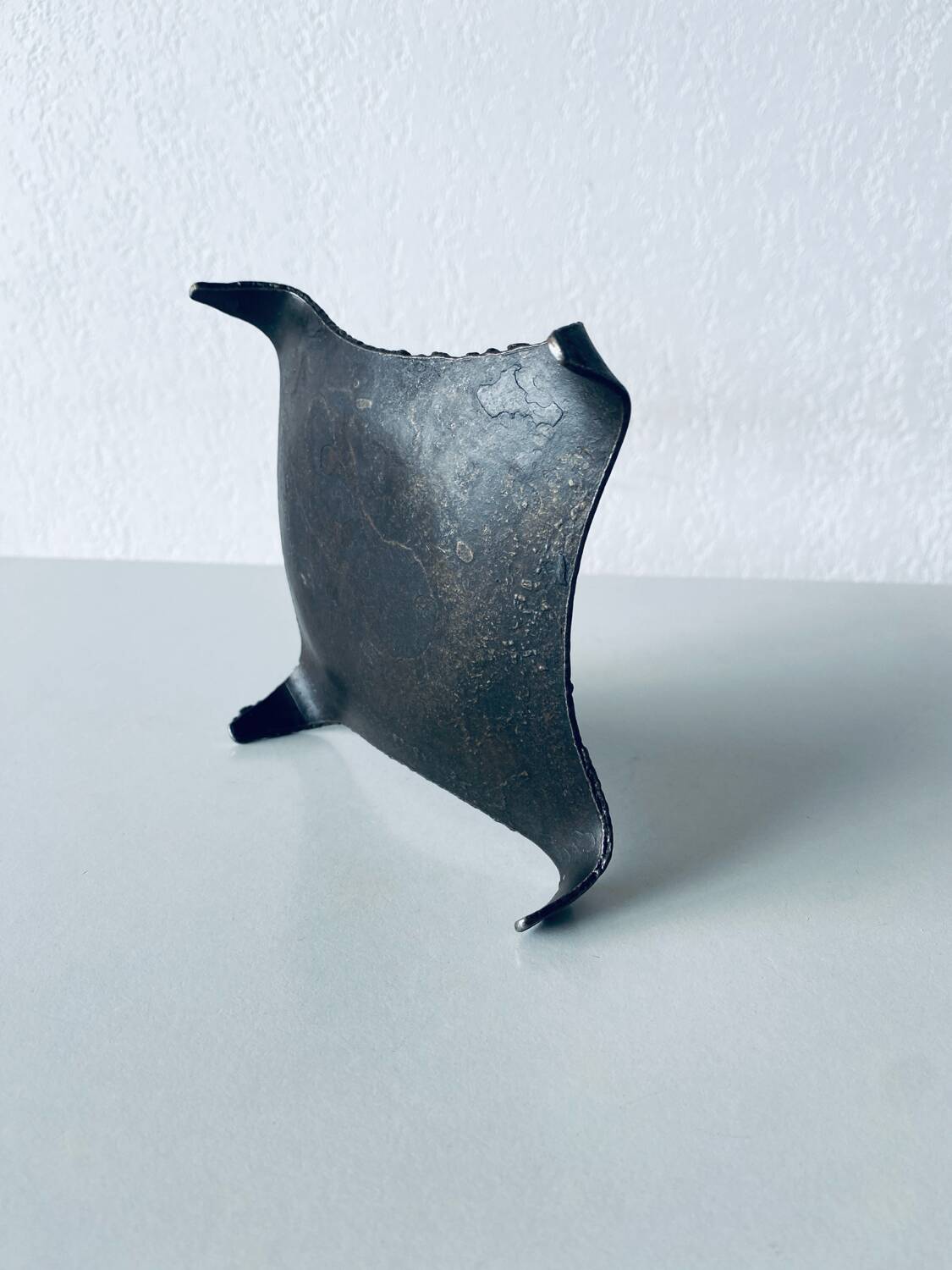 Brutalist iron candle holder
