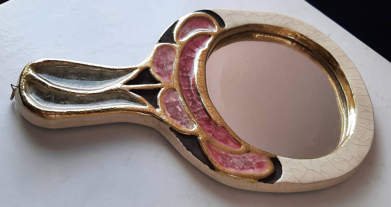 Glazed ceramic mirror by Mithé Espelt