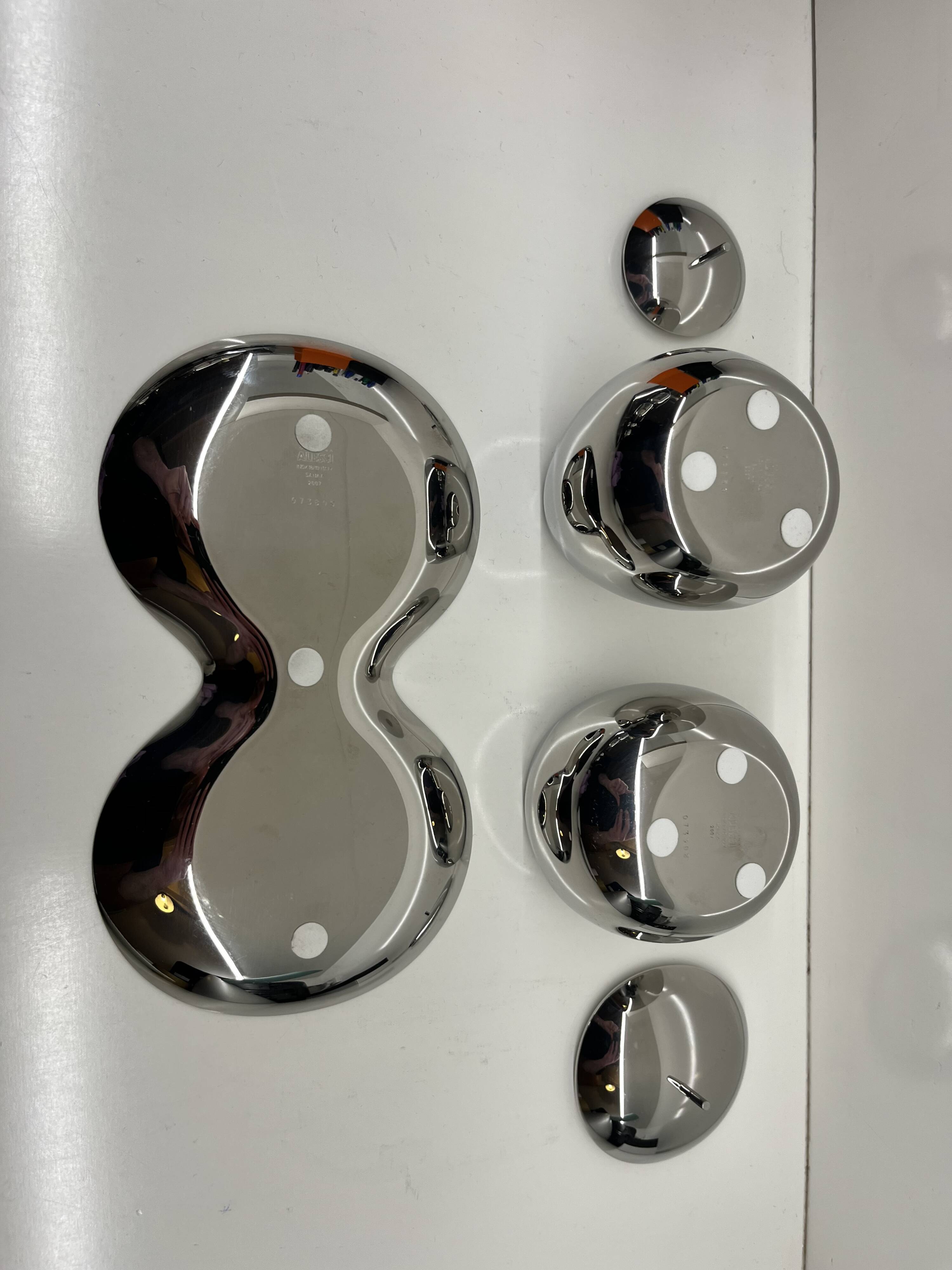 Alessi × sanaa – rare – "fruit basket" sugar bowl & creamer with tray