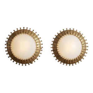 Paire d’appliques brutalistes - soleil