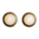 Pair of brutalist sun wall sconces in gold