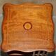 Sheraton-style rotating library table in walnut and satinwood.